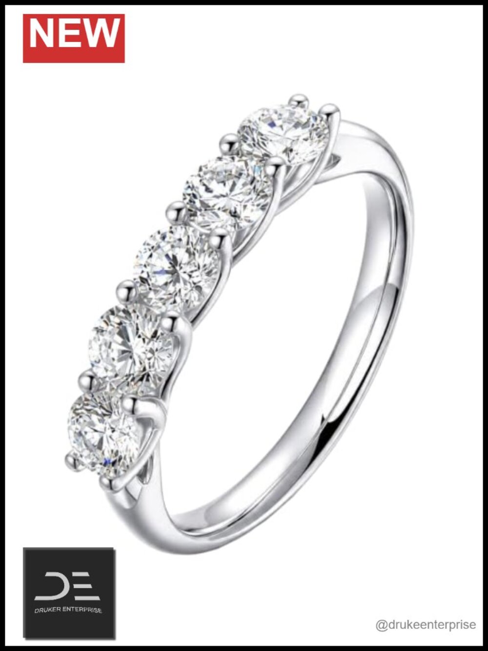 Lab Grown Diamond Eternity Band Ring Sterling Silver 1.1cttw VVS